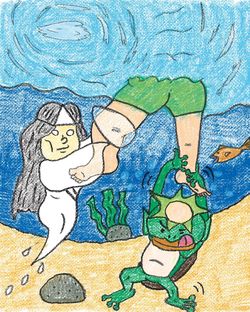 お盆に水に入るな　画／蓬莱大介