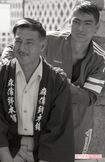 ’88年、長男・宍戸開と共演した映画『マイフェニックス』のロケでの1枚