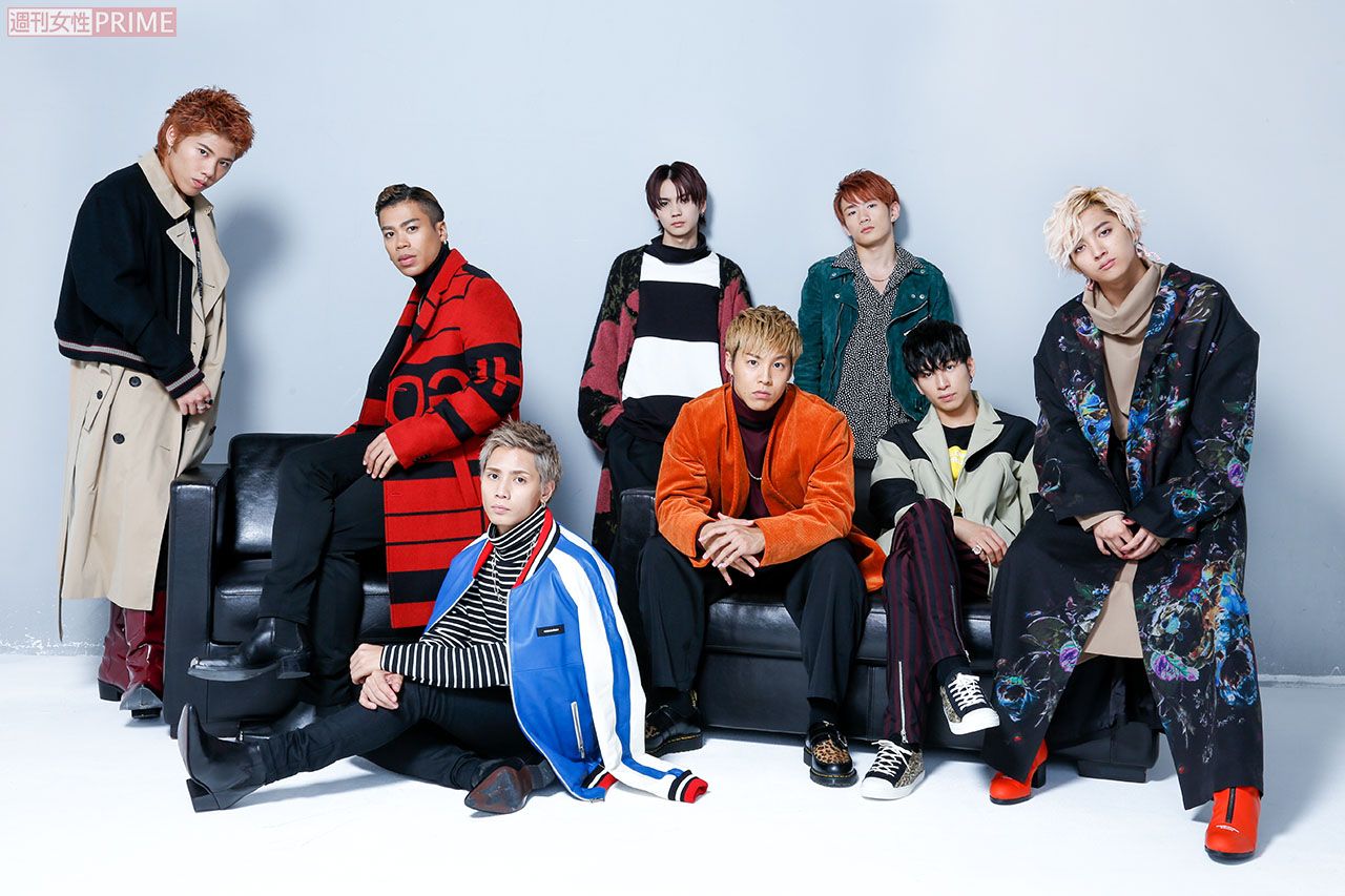 (左から)後藤拓磨、LIKIYA、神谷健太、吉野北人、RIKU、浦川翔平、長谷川慎、鈴木昂秀　撮影／森田晃博