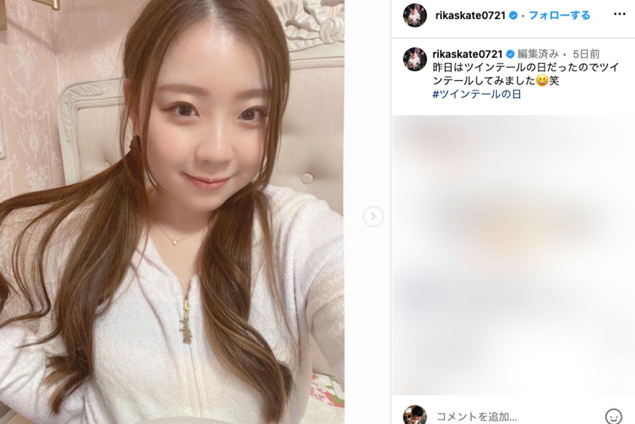 ツインテールにしたことをSNSで方向した紀平梨花（本人のインスタグラムより）