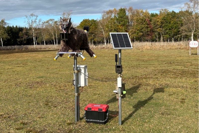 “見た目が怖すぎる”と話題の獣害対策装置「モンスターウルフ」（太田精器株式会社）