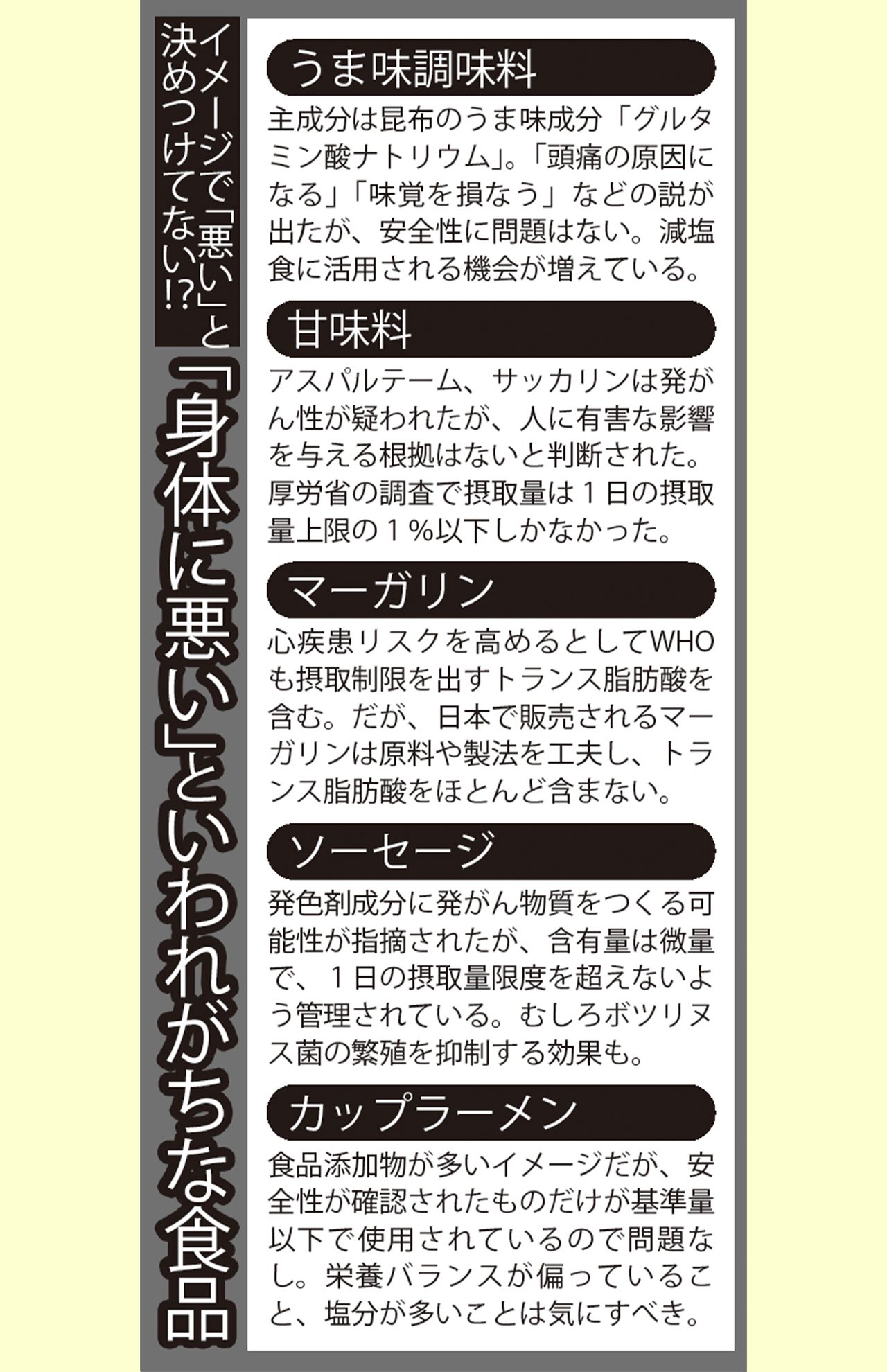 イメージで「身体に悪い」と言われがちな食品