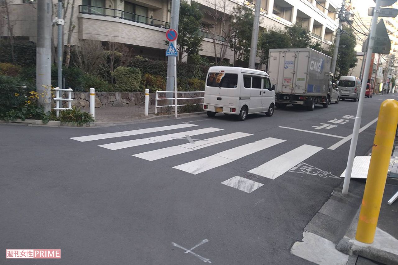 牧野利充容疑者がひき逃げしたとされる事故現場