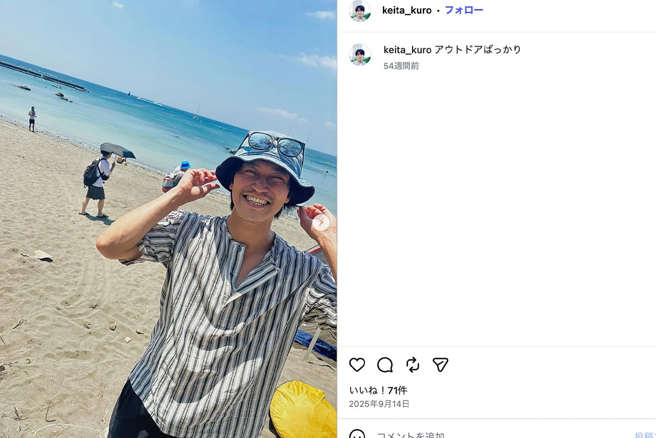 Netflix『ダウンタイム』カメラマン役を演じ、小栗旬に激似と話題になった黒宮けいた（本人のInstagramより）