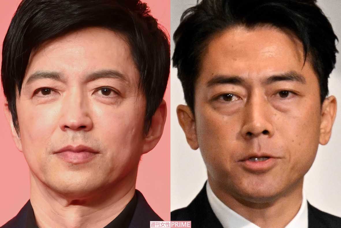 左から大沢たかお、小泉進次郎