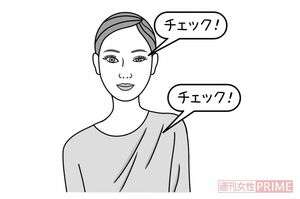 左右差がないかチェック　イラスト／石崎伸子