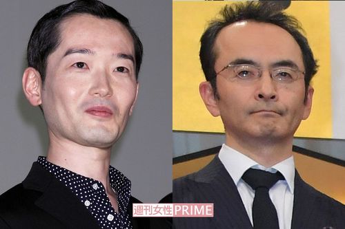 中村靖日（左）と古舘寛治（右）