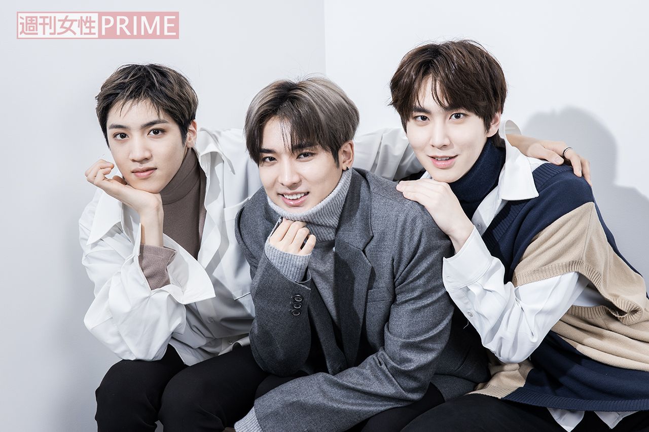 （左から）ウソク、ユウト、シンウォン　撮影／廣瀬靖士