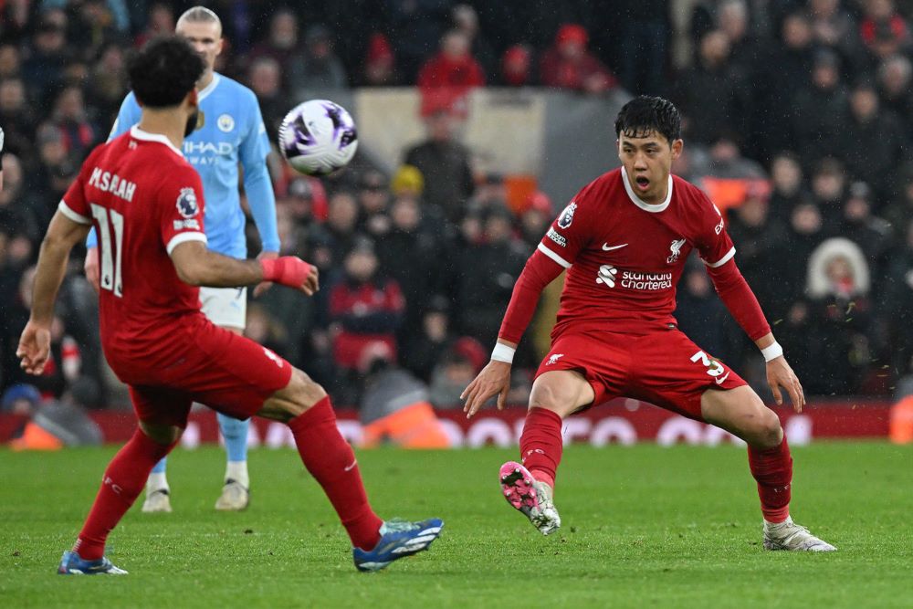 2024年3月10日のマンチェスター・シティ戦で大活躍した遠藤航（本人Xより）