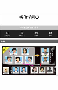 2007年の神木隆之介主演ドラマ『探偵学園Q』公式HP、山田涼介の写真はイラストだった