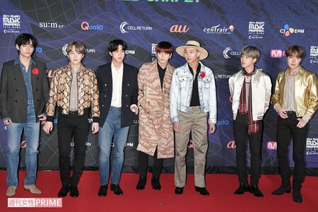 BTS。左からV、シュガ、ジン、グク、RM、ジミン、J-hope