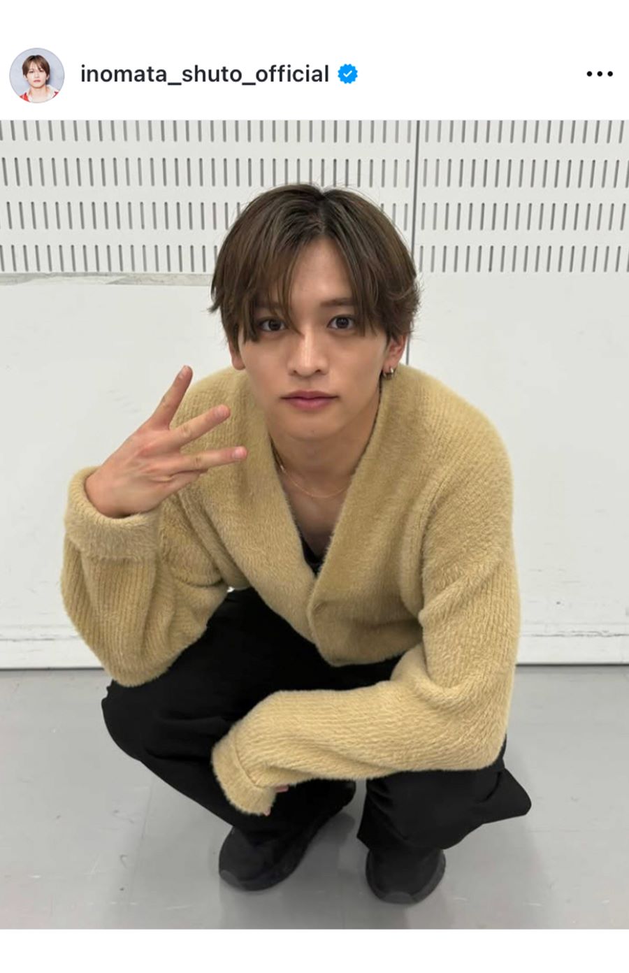 timeleszの猪俣周杜、可愛い愛されキャラの猪俣は黄色!（本人インスタグラムより）