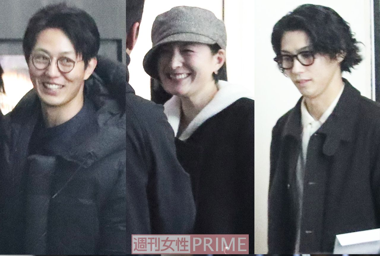 ドラマの打ち上げに参加した、（左から）工藤阿須加、広末涼子、賀来賢人