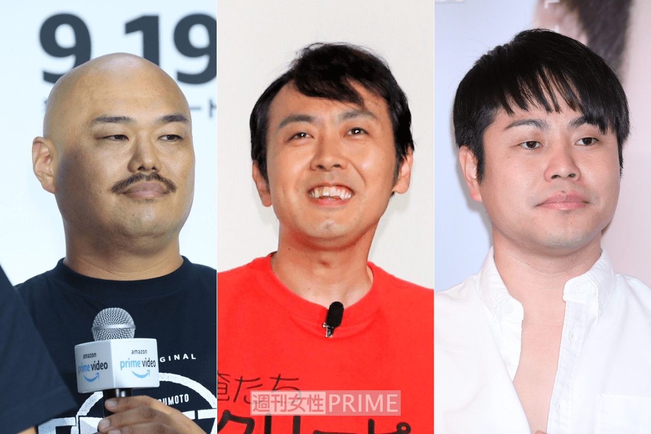令和キモキャラ芸人筆頭の左からクロちゃん、アンガールズ・田中、ノンスタイル・井上