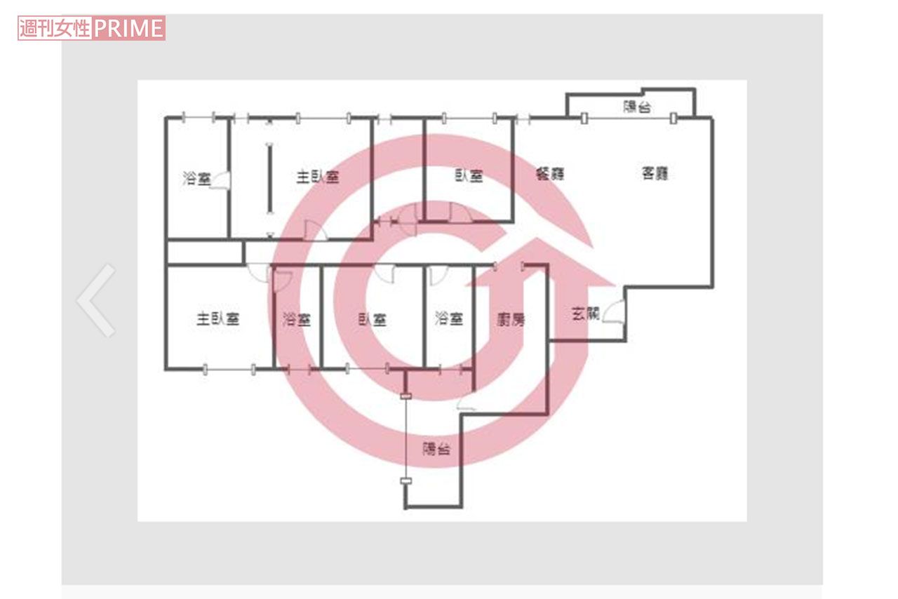 高雄市1.5億円マンションの間取り