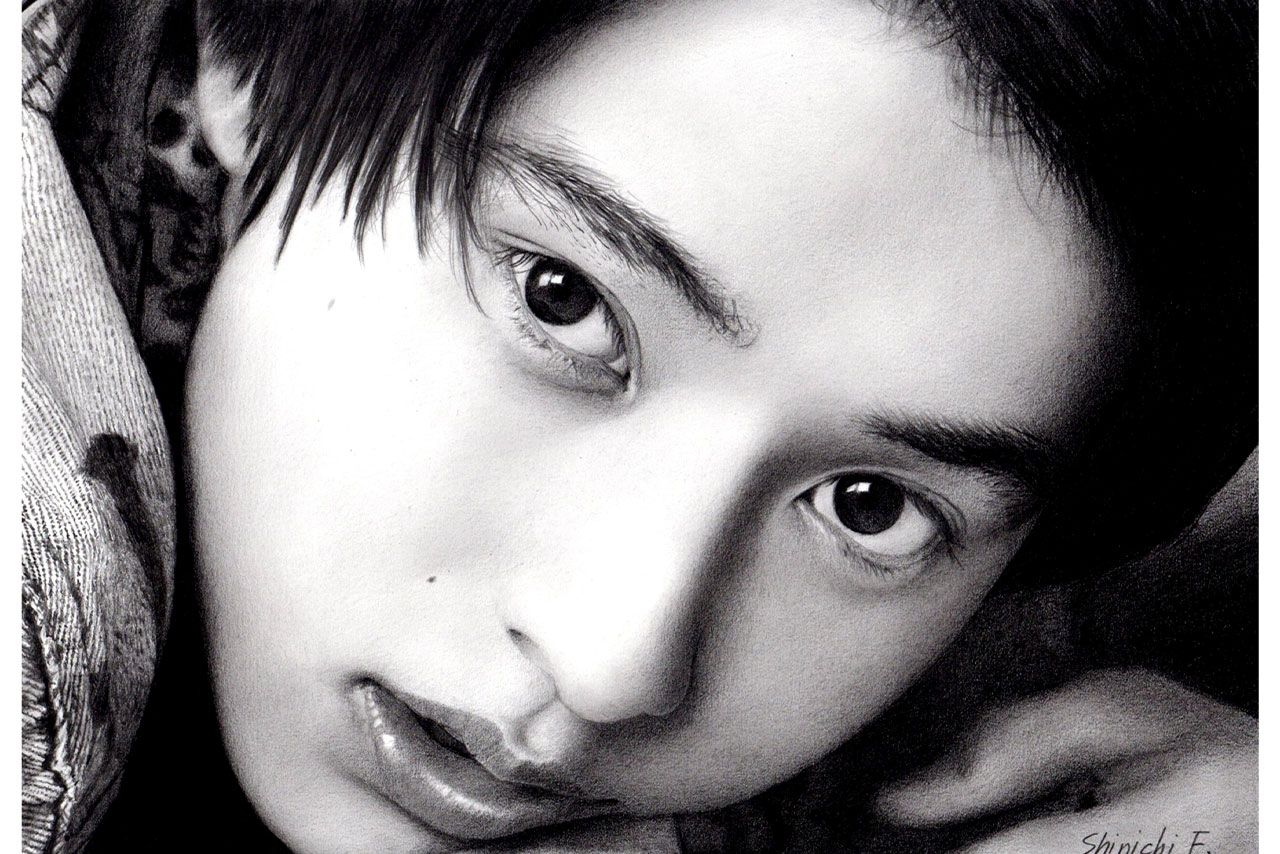 山崎賢人（鉛筆画）