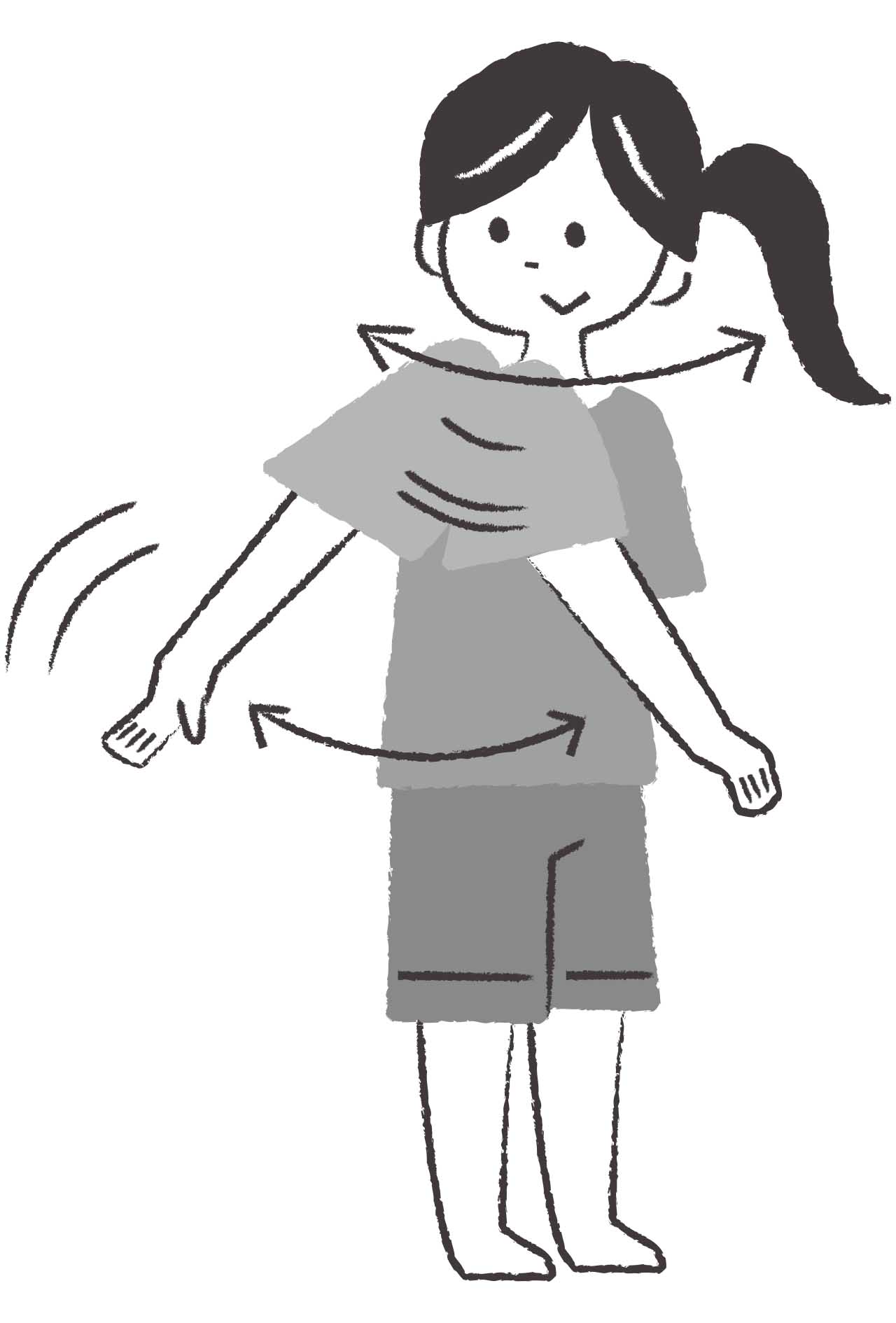 ふらつきがち・上半身が硬い人におすすめ 「スイング」トレ（イラスト/石山綾子）