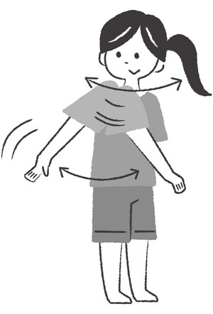 ふらつきがち・上半身が硬い人におすすめ「スイング」トレ（イラスト/石山綾子）