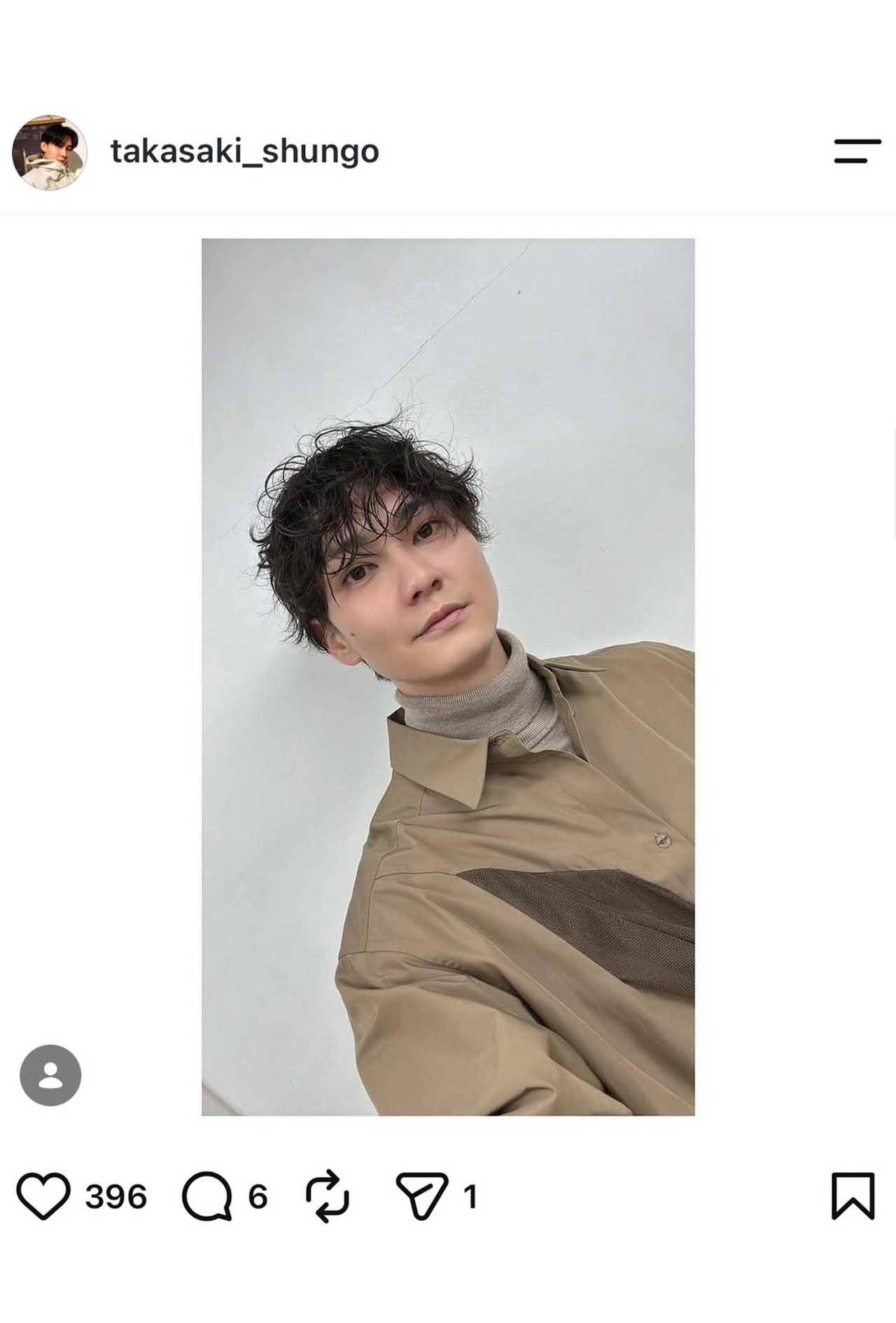 端整なルックスで非道ぶりを演じたとは思えない…（本人のインスタグラムより）