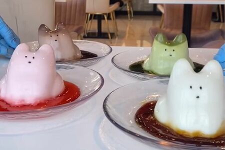 CafedePojagiでは、ミルク味、チョコ味、いちご味、抹茶味が食べられる