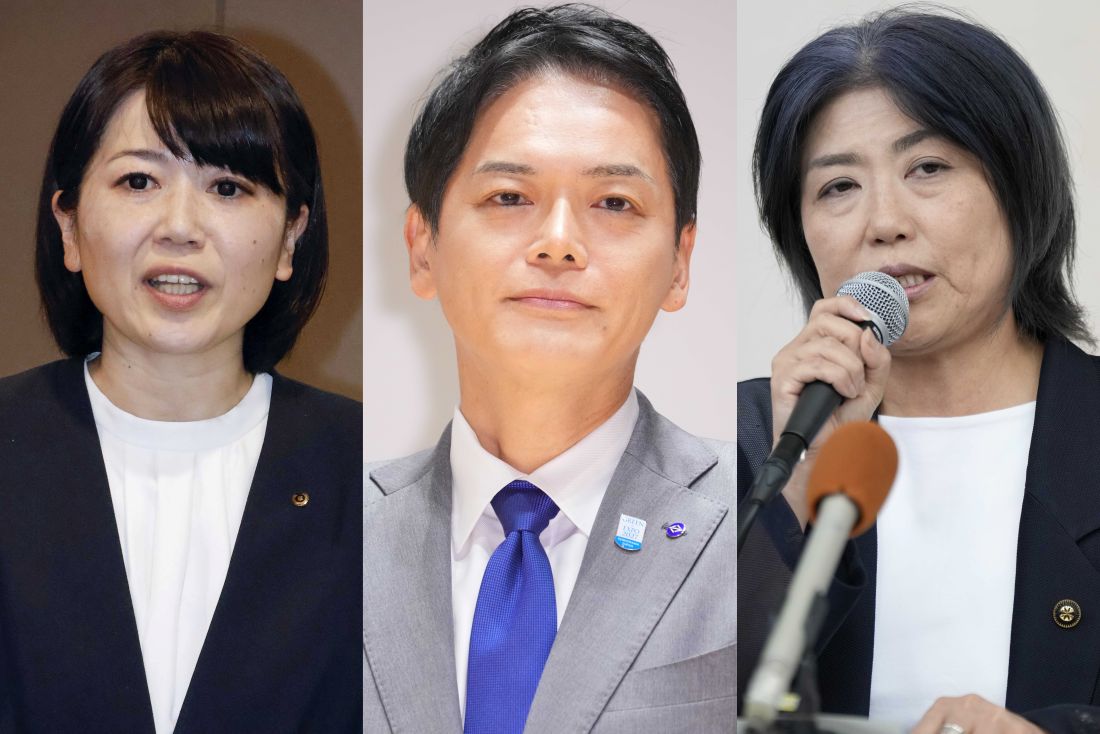左から前橋市・小川晶市長、横浜市・山中竹春市長、伊東市・田久保眞紀元市長