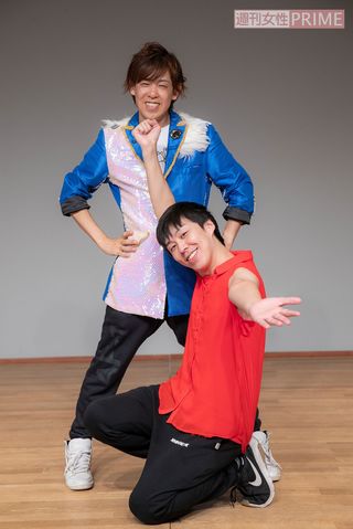 マイクフォローをするJr.のネタを見せてくれたジャガーズ　撮影／齋藤周造