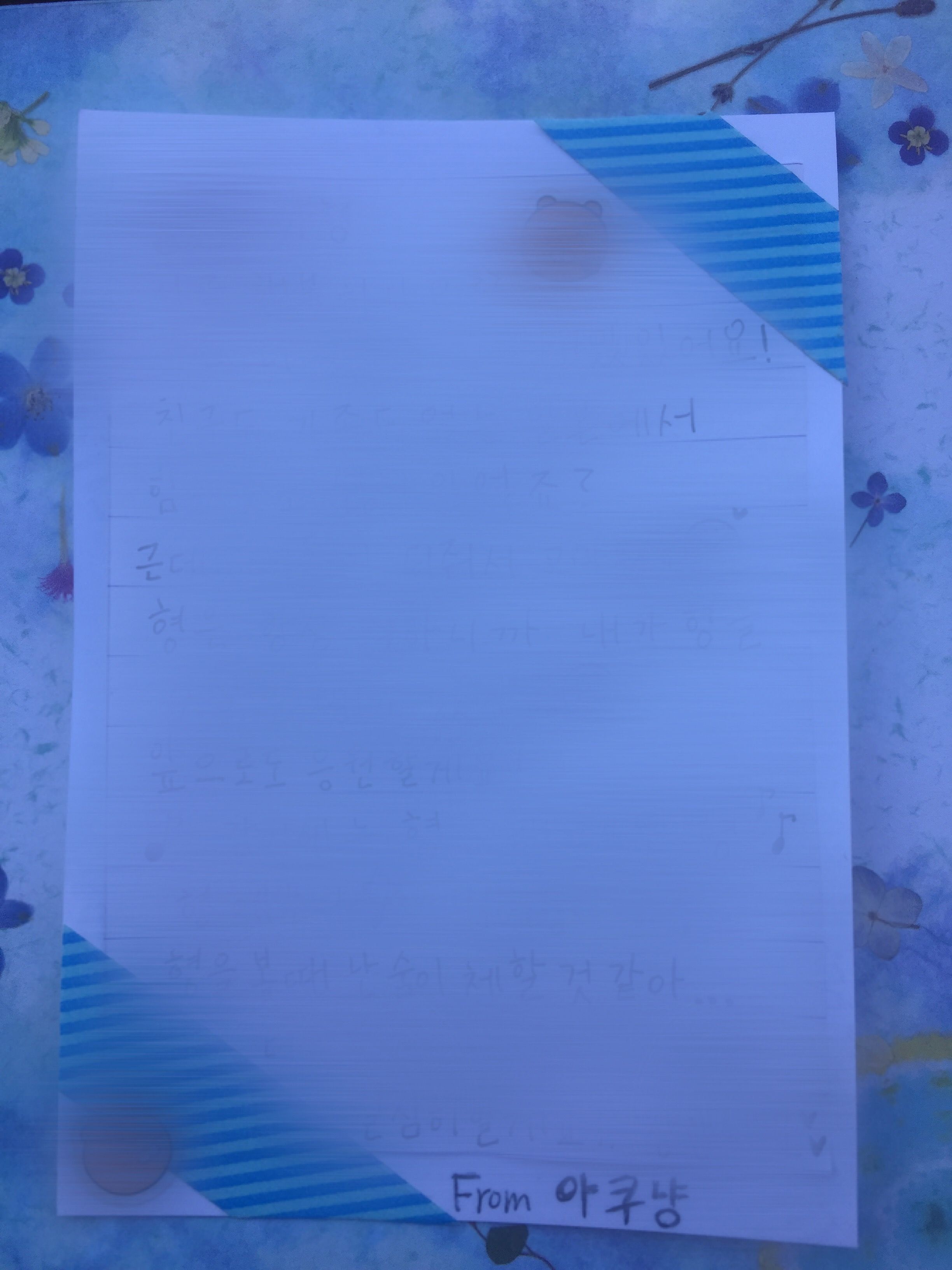 手紙はすぐ読めるように封筒には入れず、一枚のハガキに書く形で渡します