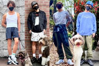 木村拓哉の愛犬お散歩コーデ
