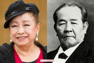 冨士眞奈美（左）と渋沢栄一（右）