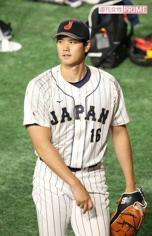 練習を行う大谷翔平選手