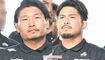 ラグビー日本代表の稲垣啓太(左)と姫野和樹