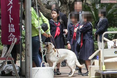 小学校5年生のときに『オール学習院の集い』でお友達と『アイメイト協会』のブースへ（'12年4月）