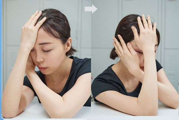 眼骨セルフ矯正　基本のポーズその２  モデル／長門石茉央