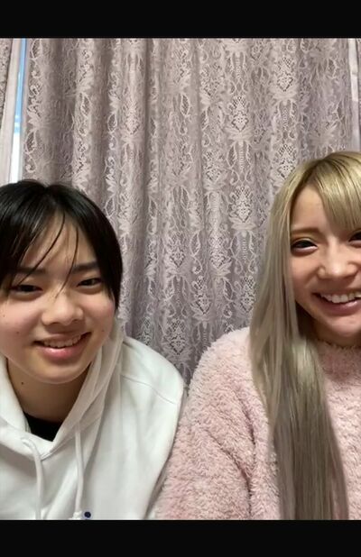 取材を受ける琉ちゃろ君とちいめろ