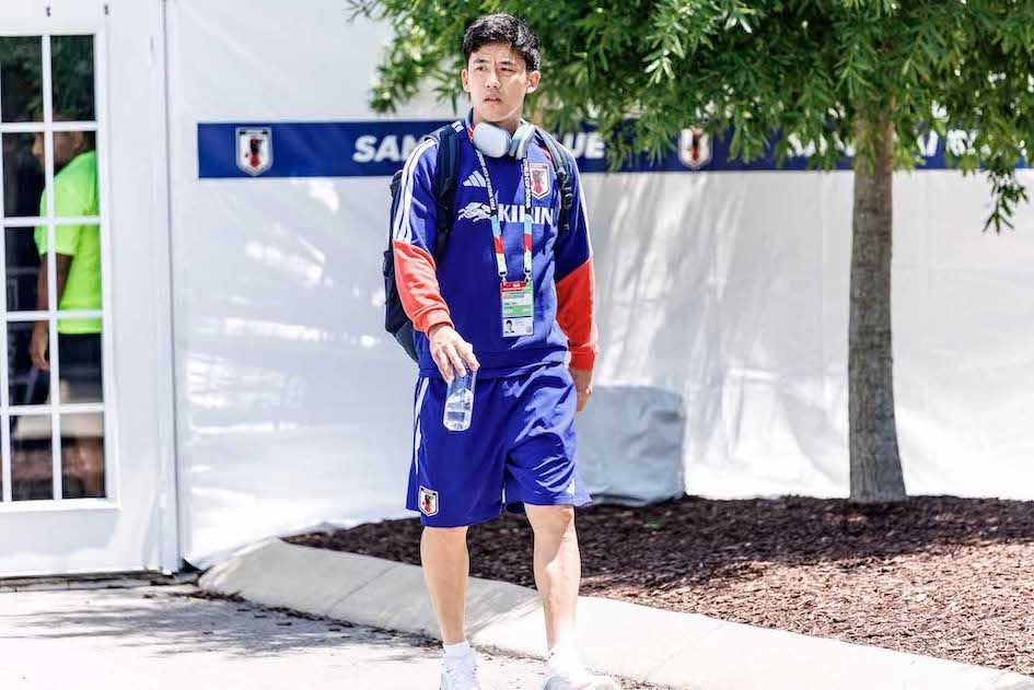 サッカー日本代表の引退を発表した遠藤航。2026年6月10日、ナッシュビルでのW杯練習にて（JMPA代表撮影）