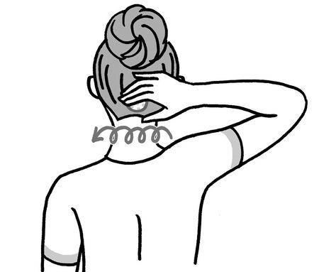 《POINT》行う前に真上を向いて首の動きを確認しましょう。終わってから同じ動作をすると、動きが楽になるのがわかります」姿勢はまっすぐ！　強さはイタ気持ちいいぐらい