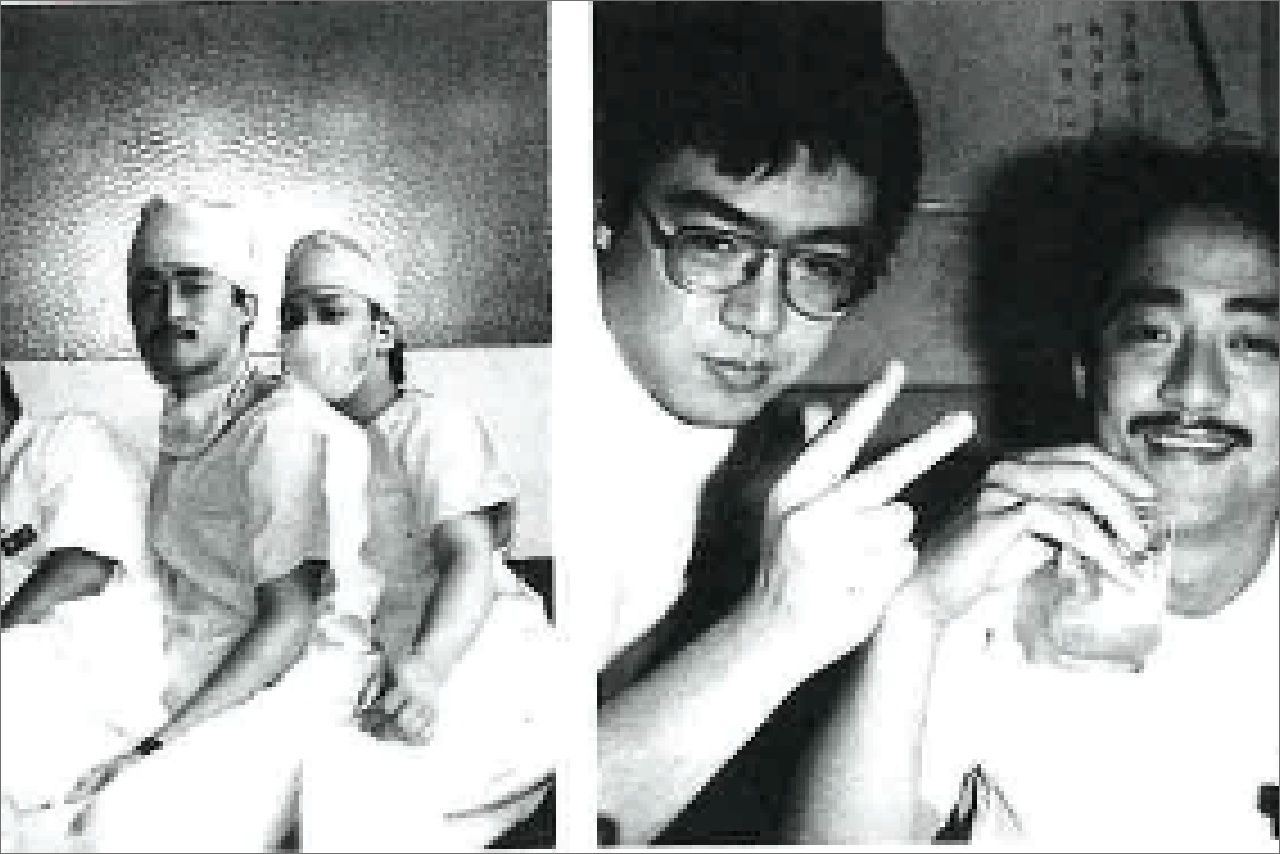 大学の卒業アルバムより。はしゃぎつつも周囲の面々と明らかに異なる貫禄を醸し出す西脇医師。口ヒゲがダンディーだ