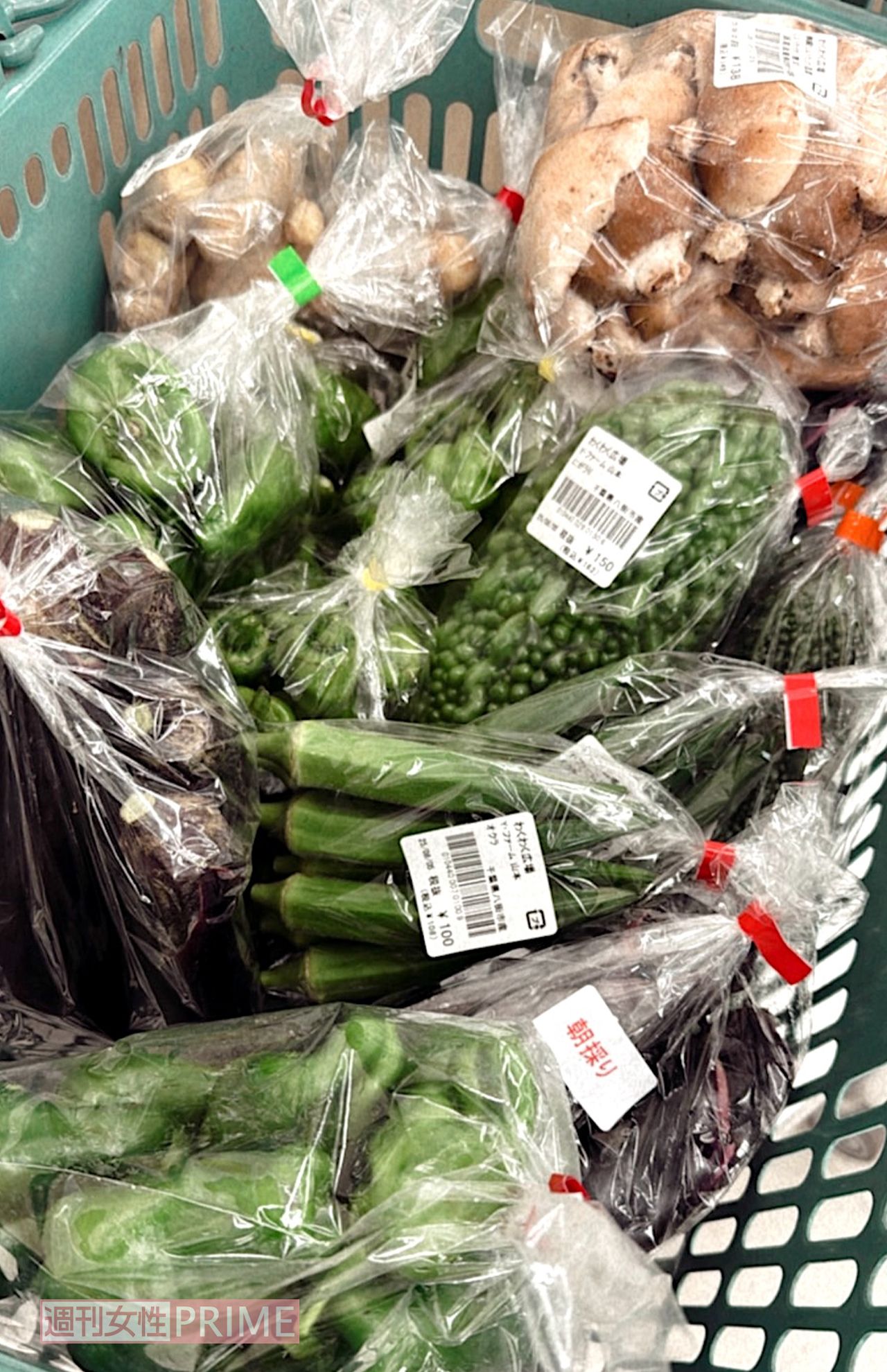 おいしそうな野菜をたくさんゲット!　これも旅の醍醐味ですね　撮影／加藤綾菜