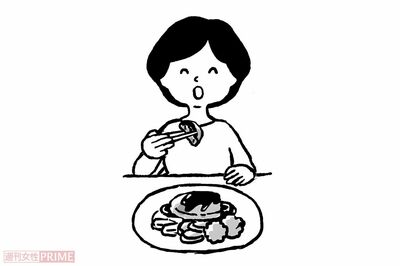 ミートファーストでタンパク質の量を増やす（イラスト／やまだやすこ）