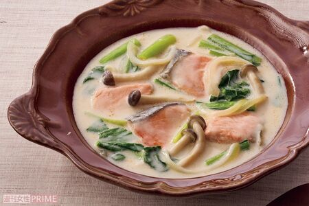 さけと小松菜のクリームスープ