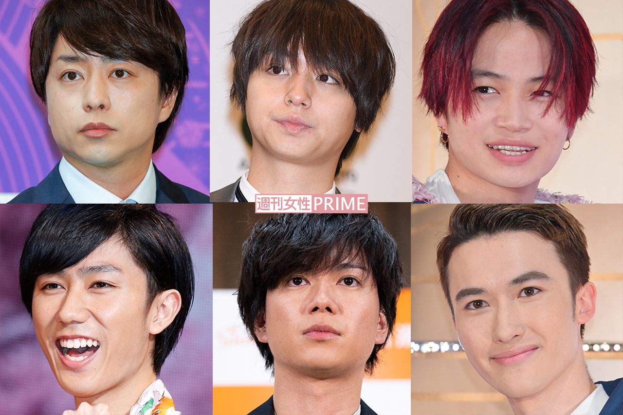 高学歴ジャニーズ（左上から時計回りに）櫻井翔、伊野尾慧、菊池風磨、マリウス葉、加藤シゲアキ、阿部亮平