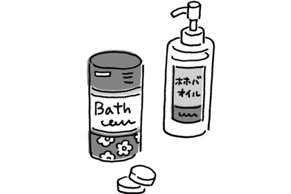 保湿効果の高い入浴剤を使う（イラスト／伊藤和人）