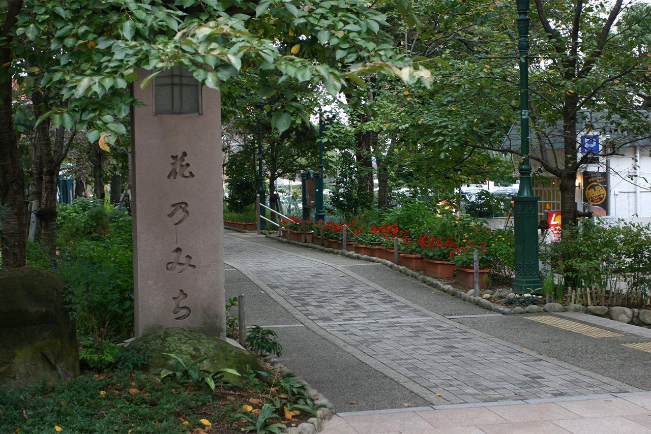 阪急宝塚駅から宝塚大劇場を結ぶ『花のみち』。四季の花が楽しめる