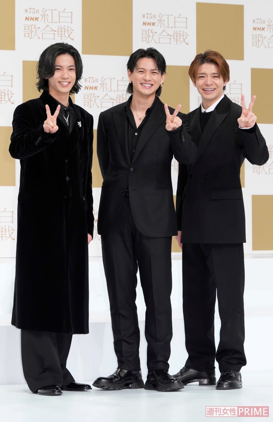左から元King & Princeの神宮寺勇太、平野紫耀、岸優太。『TOBE』に所属して1月1日にNumber_iとしてデビュー、初の紅白出場を果たす