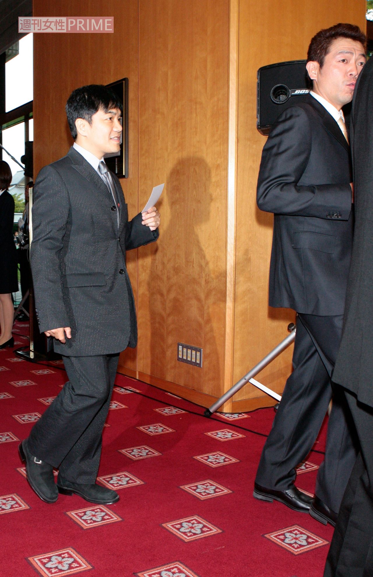 2007年5月、陣内智則と藤原紀香の結婚披露宴に出席した浅草キッド