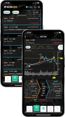 保有銘柄の取引が時系列かつフィルタリング表示も可能！