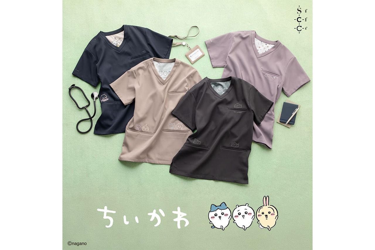 「ちいかわ」とコラボした医療従事者向けのスクラブ（「クラシコ」公式Xより）