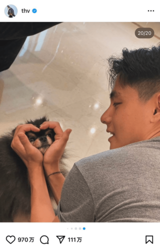 SNSにアップしていたヨンタンとの写真（本人公式Instagramより）