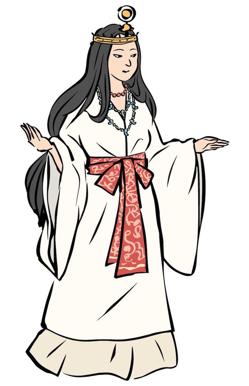 人前には姿を現さず、弟にしか姿を見せなかったといわれている謎の多い卑弥呼。ミステリアスゆえに魅力があるのかも