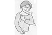 (3)(2)と同様に、右胸の肋骨のあたりを左手で叩く イラスト/長田直美